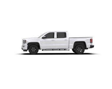 Pickup truck isolated on white background. 3d rendering - illustration