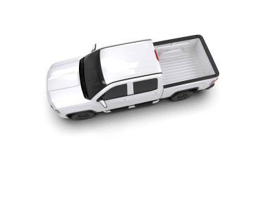 Pickup truck isolated on white background. 3d rendering - illustration