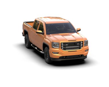 Pickup truck isolated on white background. 3d rendering - illustration