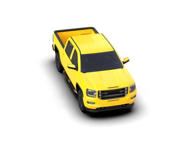 Pickup truck isolated on white background. 3d rendering - illustration