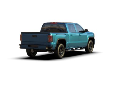 Pickup truck isolated on white background. 3d rendering - illustration