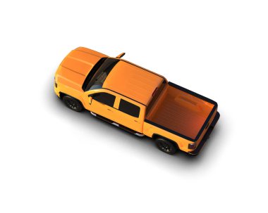 Pickup truck isolated on white background. 3d rendering - illustration