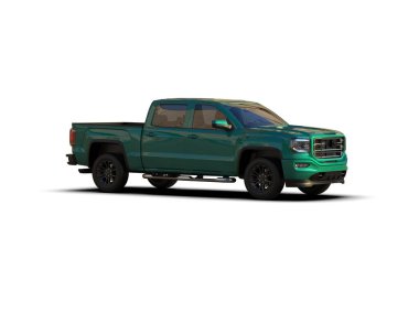 Pickup truck isolated on white background. 3d rendering - illustration