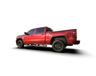 Pickup truck isolated on white background. 3d rendering - illustration