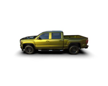 Pickup truck isolated on white background. 3d rendering - illustration