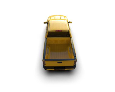 Pickup truck isolated on white background. 3d rendering - illustration