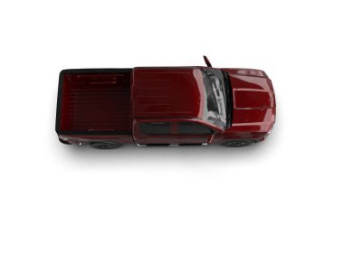 Beyaz arka planda kırmızı araba, 3 boyutlu görüntüleme