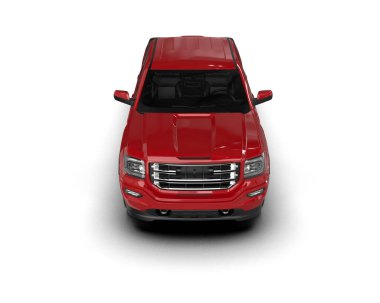 Beyaz arkaplanda kırmızı lüks SUv