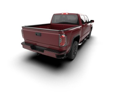 Beyaz ekranlı kamyonet. 3 Boyutlu Hazırlama.