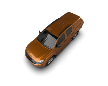 Araç 3D görüntüleme beyaz arkaplan üzerinde yendi