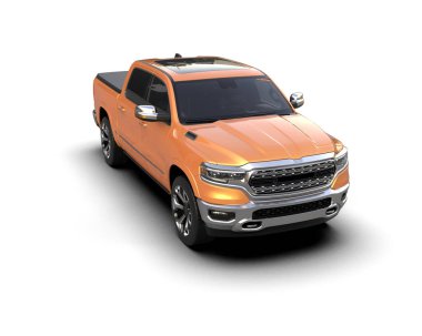 Modern pikap, beyaz arka planda araba. 3d oluşturma.