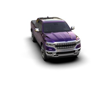 beyaz arkaplanda izole edilmiş mor SUv.