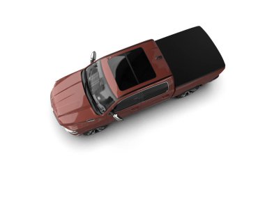 Kamyonet beyaz arka planda izole edildi. 3d görüntüleme - illüstrasyon