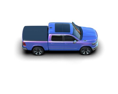 Pickup truck isolated on white background. 3d rendering - illustration