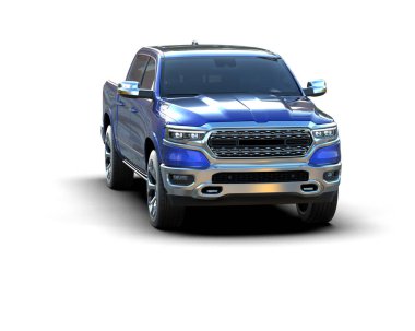 Pickup truck isolated on white background. 3d rendering - illustration