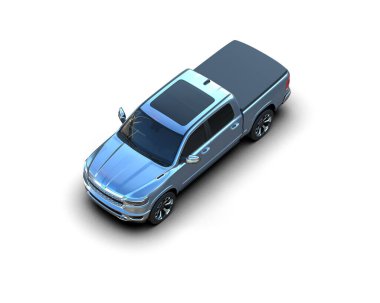 Pickup truck isolated on white background. 3d rendering - illustration