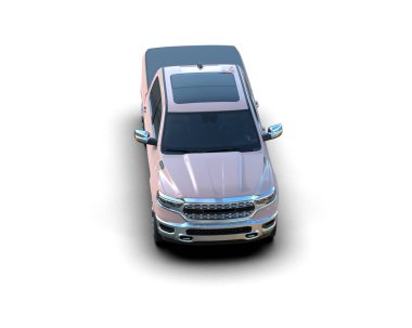 Pickup truck isolated on white background. 3d rendering - illustration