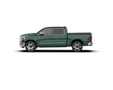 Pickup truck isolated on white background. 3d rendering - illustration