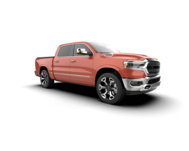 Pickup truck isolated on white background. 3d rendering - illustration