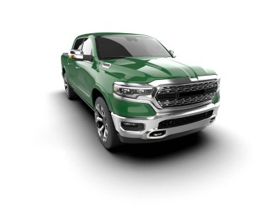 Pickup truck isolated on white background. 3d rendering - illustration