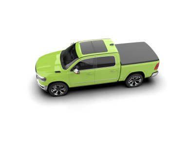 Pickup truck isolated on white background. 3d rendering - illustration