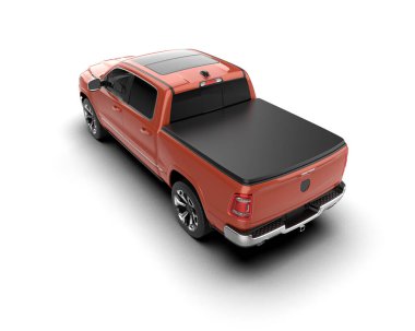 Pickup truck isolated on white background. 3d rendering - illustration