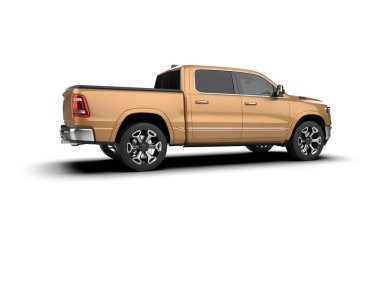 Pickup truck isolated on white background. 3d rendering - illustration