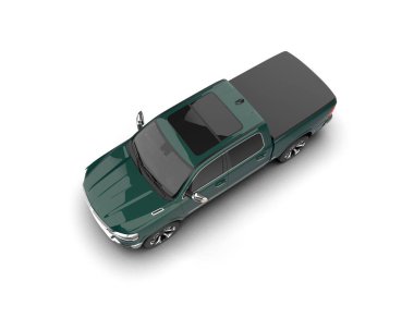 Pickup truck isolated on white background. 3d rendering - illustration