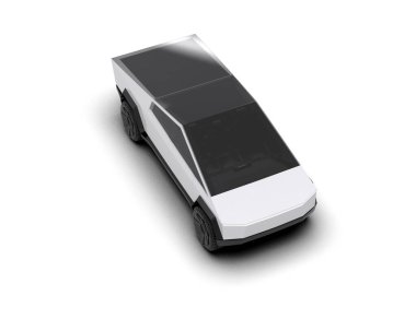 Pickup truck isolated on white background. 3d rendering - illustration