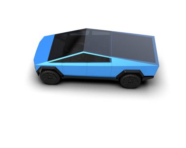 Pickup truck isolated on white background. 3d rendering - illustration