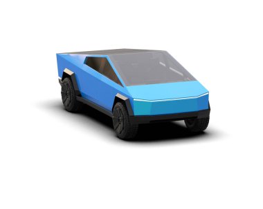 Pickup truck isolated on white background. 3d rendering - illustration