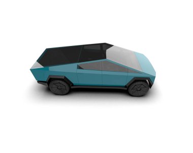 Pickup truck isolated on white background. 3d rendering - illustration