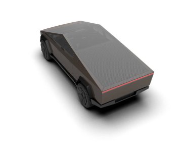 Pickup truck isolated on white background. 3d rendering - illustration