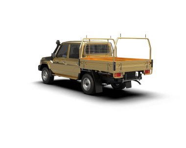 Pickup truck isolated on white background. 3d rendering - illustration