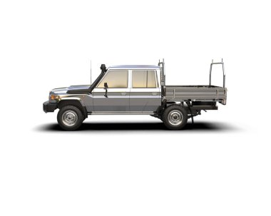 Pickup truck isolated on white background. 3d rendering - illustration