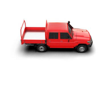 Pickup truck isolated on white background. 3d rendering - illustration
