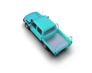 Pickup truck isolated on white background. 3d rendering - illustration