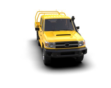 Pickup truck isolated on white background. 3d rendering - illustration