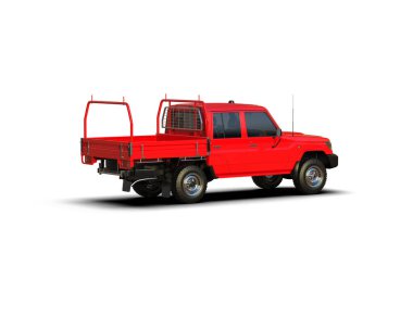 Pickup truck isolated on white background. 3d rendering - illustration