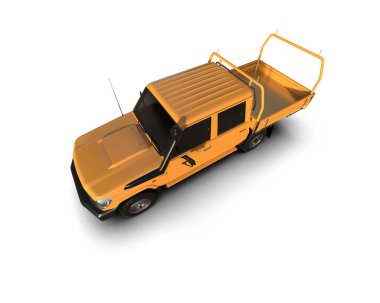 Pickup truck isolated on white background. 3d rendering - illustration