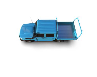 Pickup truck isolated on white background. 3d rendering - illustration