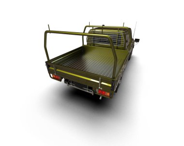 Pickup truck isolated on white background. 3d rendering - illustration