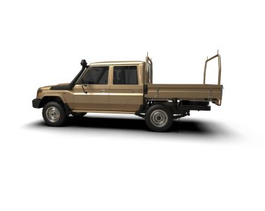 Pickup truck isolated on white background. 3d rendering - illustration