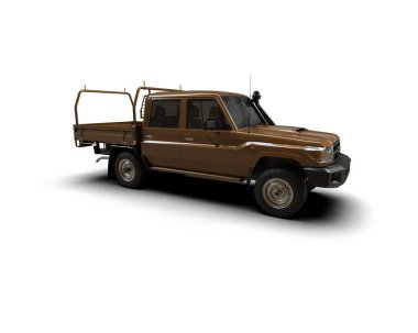 Pickup truck isolated on white background. 3d rendering - illustration