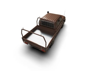 Pickup truck isolated on white background. 3d rendering - illustration