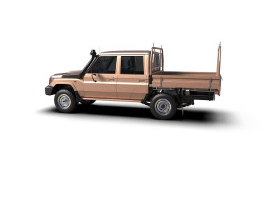 Pickup truck isolated on white background. 3d rendering - illustration