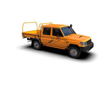 Pickup truck isolated on white background. 3d rendering - illustration