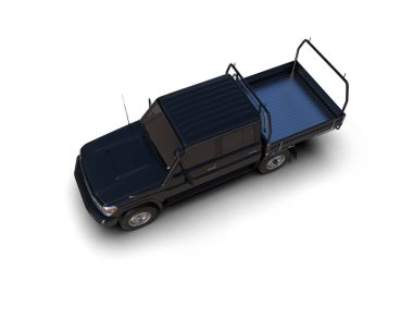 Pickup truck isolated on white background. 3d rendering - illustration