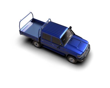 Pickup truck isolated on white background. 3d rendering - illustration