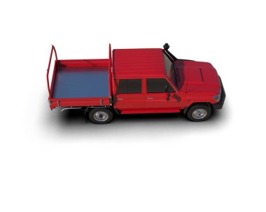 Pickup truck isolated on white background. 3d rendering - illustration